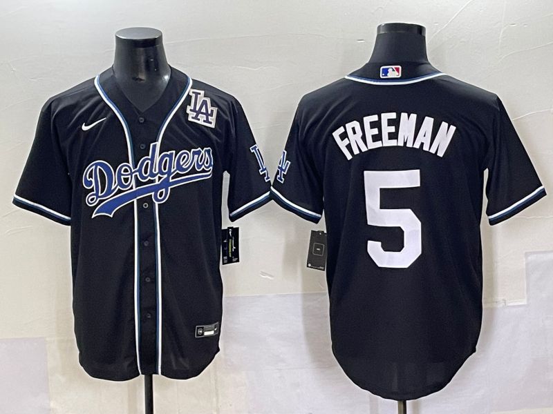 Men 2025 Los Angeles Dodgers #5 Freeman Black Three generations Fashion Nike MLB Jersey style 70411->los angeles dodgers->MLB Jersey